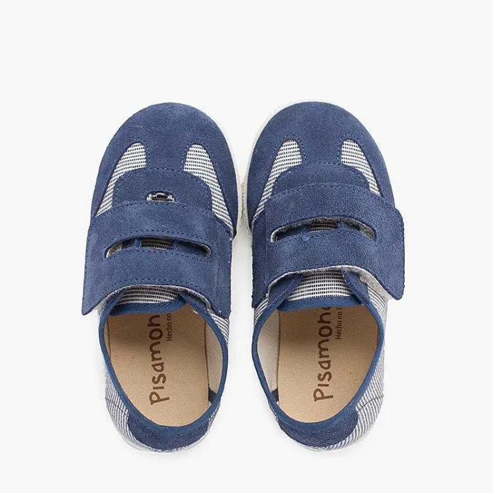 Zapatillas<Pisamonas Zapatillas Rayas Y Serraje Con Tira Adherente Doble