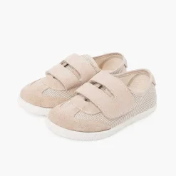 Zapatillas<Pisamonas Zapatillas Rayas Y Serraje Con Tira Adherente Doble