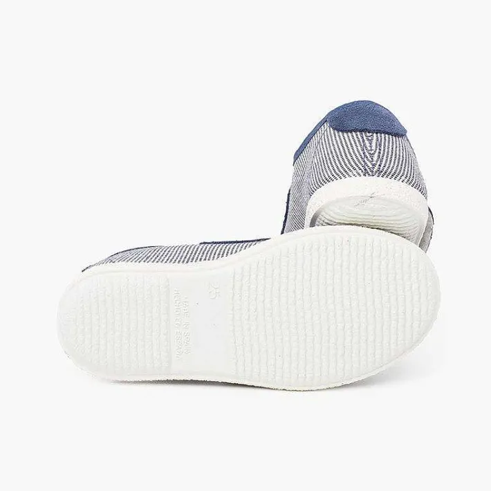 Zapatillas<Pisamonas Zapatillas Rayas Y Serraje Con Tira Adherente Doble