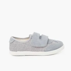 Zapatillas<Pisamonas Zapatillas Rayas Y Serraje Con Tira Adherente Doble