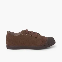 Zapatillas<Pisamonas Zapatillas Serraje Puntera De Goma Y Cordones