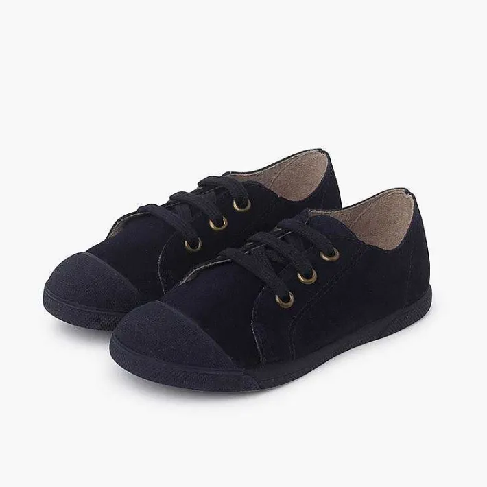 Zapatillas<Pisamonas Zapatillas Serraje Puntera De Goma Y Cordones