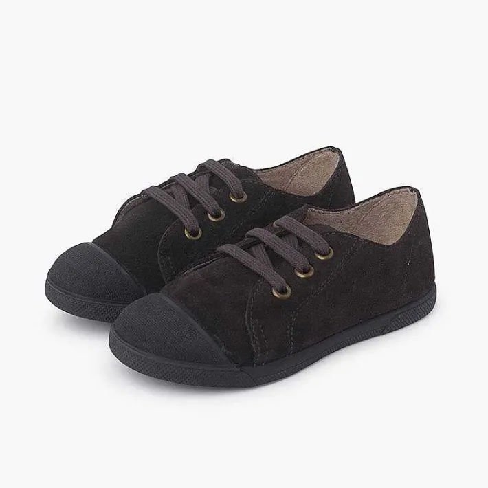 Zapatillas<Pisamonas Zapatillas Serraje Puntera De Goma Y Cordones
