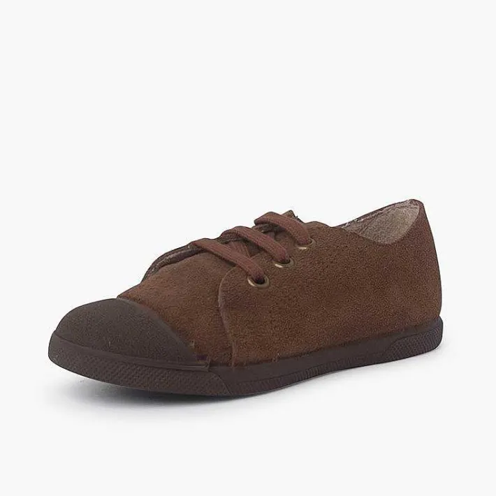 Zapatillas<Pisamonas Zapatillas Serraje Puntera De Goma Y Cordones