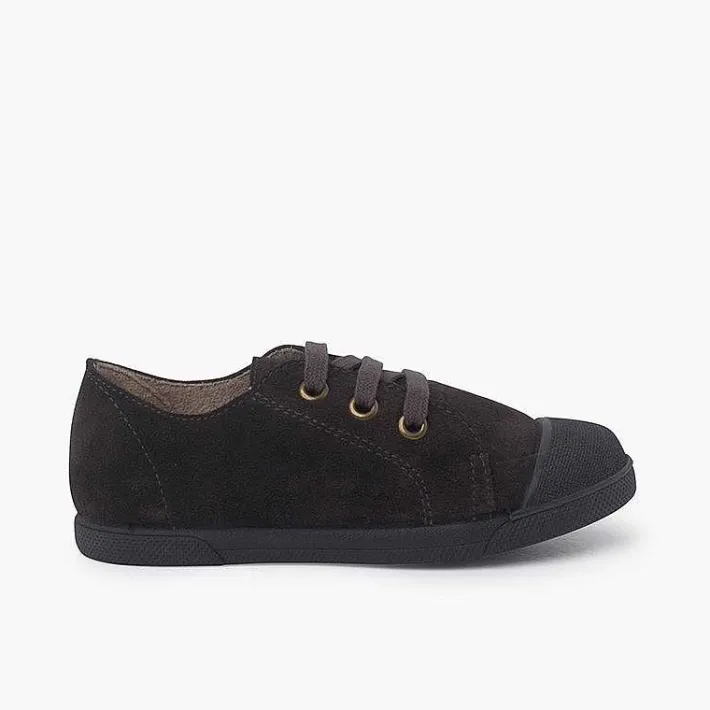 Zapatillas<Pisamonas Zapatillas Serraje Puntera De Goma Y Cordones