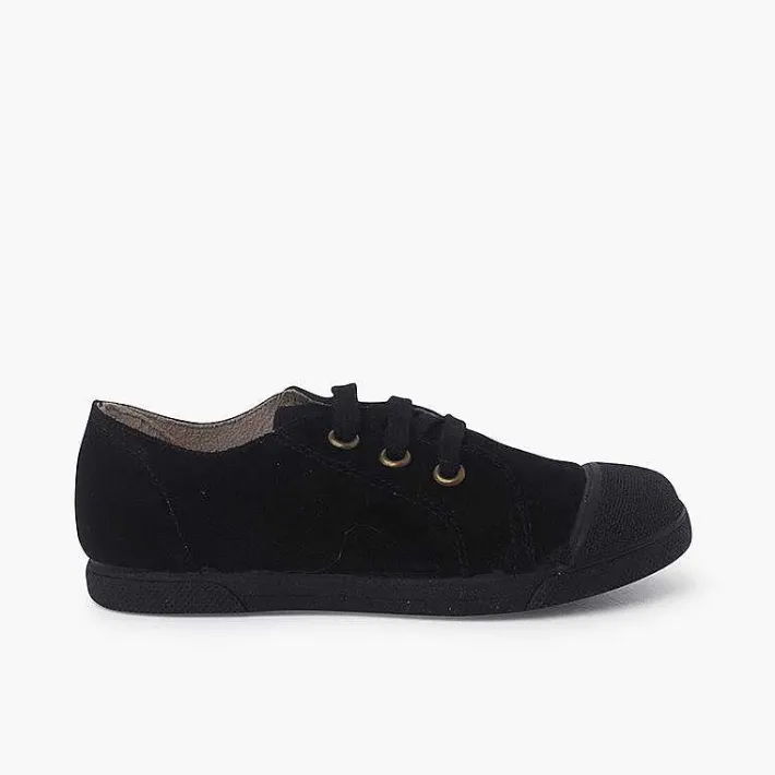 Zapatillas<Pisamonas Zapatillas Serraje Puntera De Goma Y Cordones