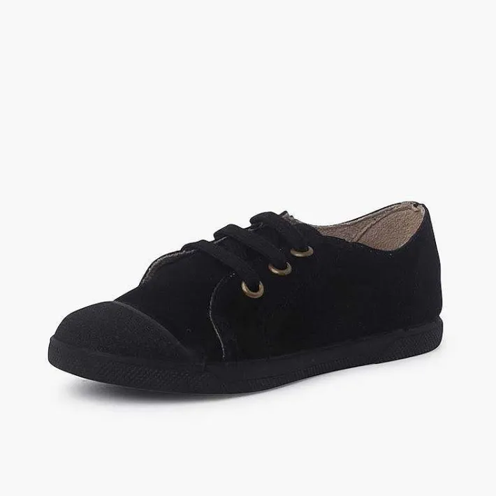 Zapatillas<Pisamonas Zapatillas Serraje Puntera De Goma Y Cordones