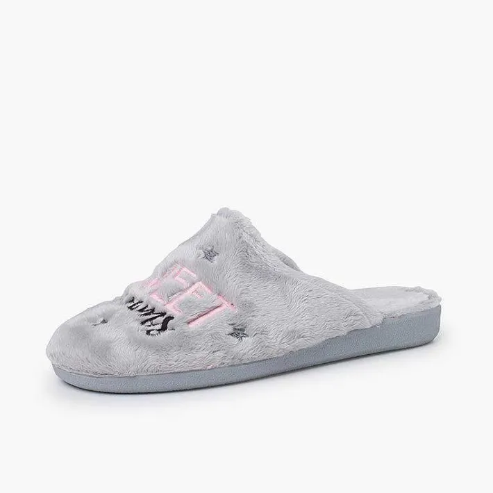 Zapatillas Casa<Pisamonas Zapatillas Zueco Casa Mensaje Color Gris