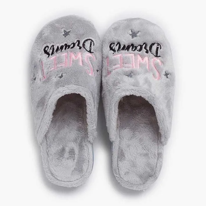 Zapatillas Casa<Pisamonas Zapatillas Zueco Casa Mensaje Color Gris