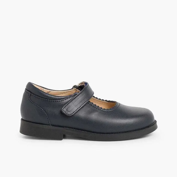Zapatos Colegiales<Pisamonas Zapato Colegial Merceditas Niña Tira Adherente