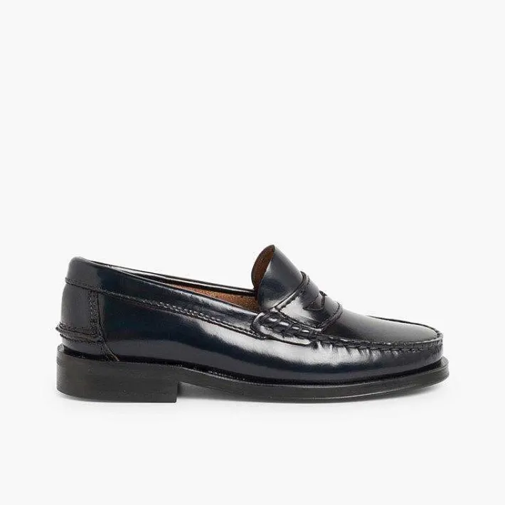 Zapatos Colegiales<Pisamonas Zapatos Castellanos Mocasines De Piel Para Niño