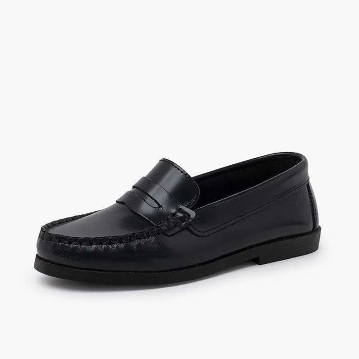 Zapatos Colegiales<Pisamonas Zapatos Castellanos Mocasines De Piel Para Niño