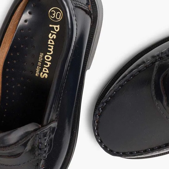 Zapatos Colegiales<Pisamonas Zapatos Castellanos Mocasines De Piel Para Niño