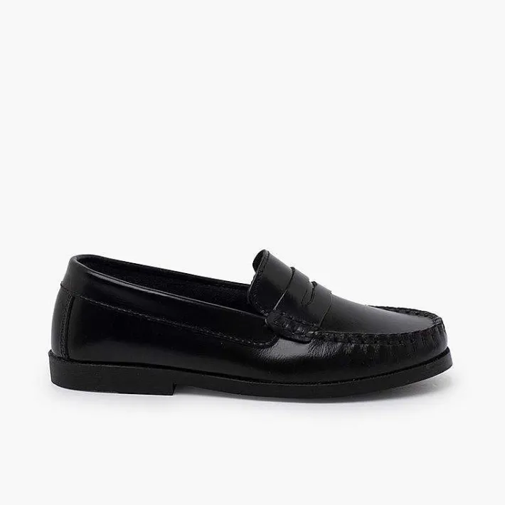 Zapatos Colegiales<Pisamonas Zapatos Castellanos Mocasines De Piel Para Niño