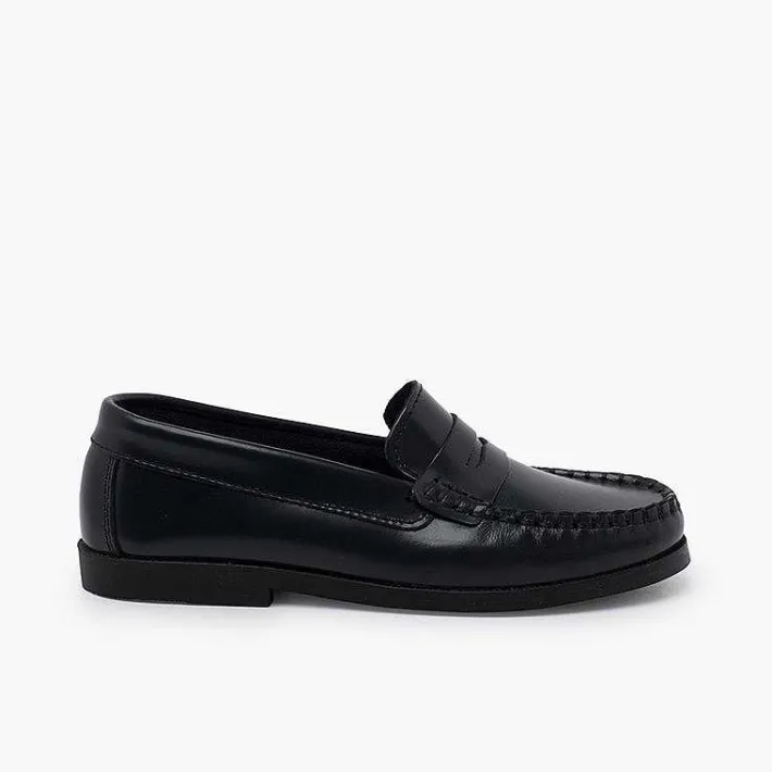 Zapatos Colegiales<Pisamonas Zapatos Castellanos Mocasines De Piel Para Niño