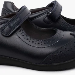 Zapatos Colegiales<Pisamonas Zapatos Colegiales Biomecanics Niña Con Picado Color Azul Marino
